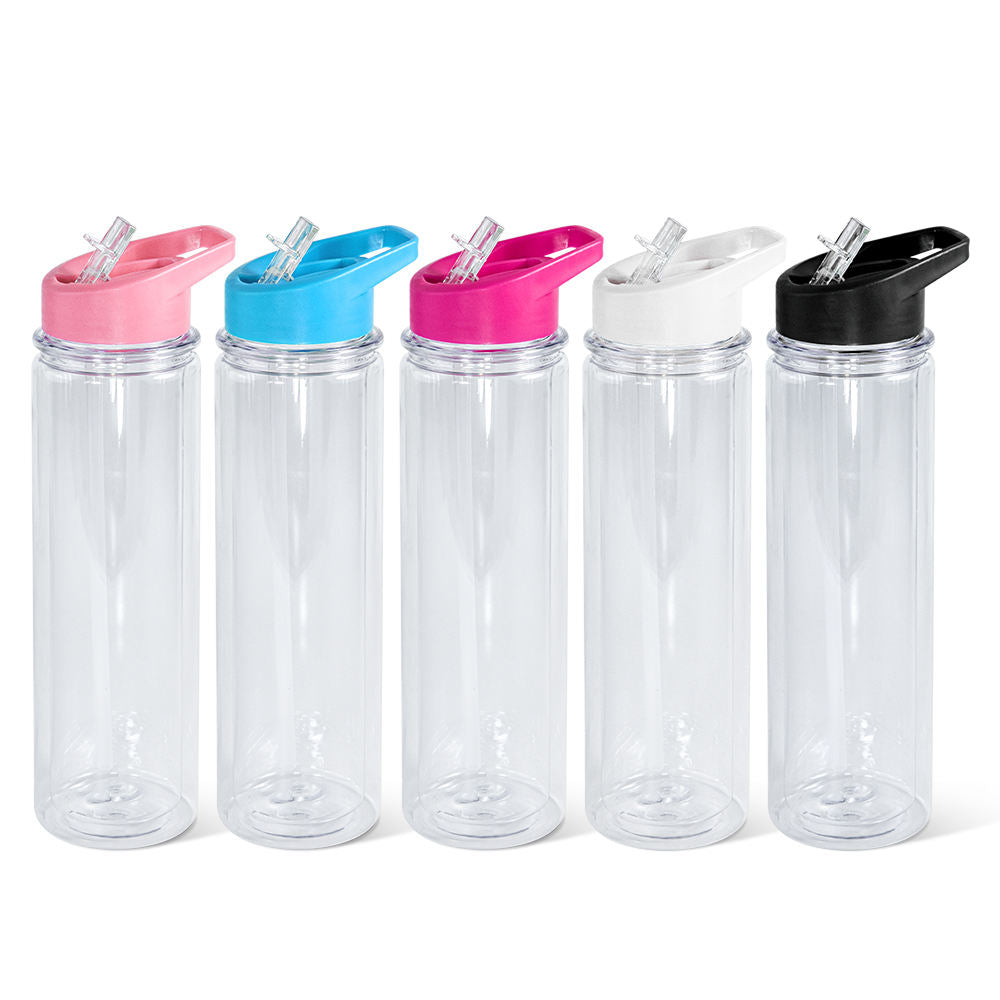 Acrylic 18oz Snow Globe Sports Bottle Flip Top