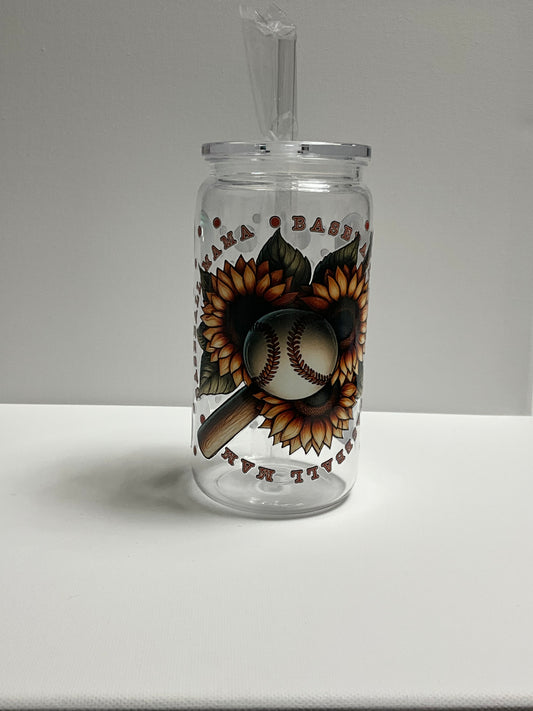 16oz Acrylic single wall tumbler baseball mom