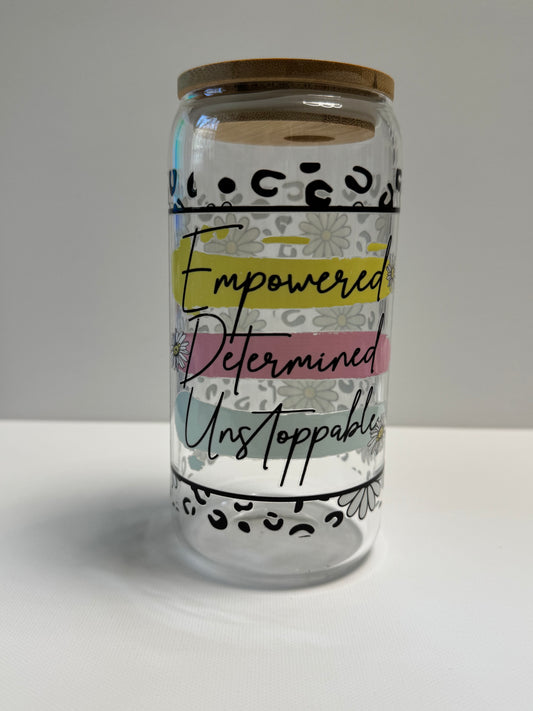 16oz Glass single wall with empowering wrap