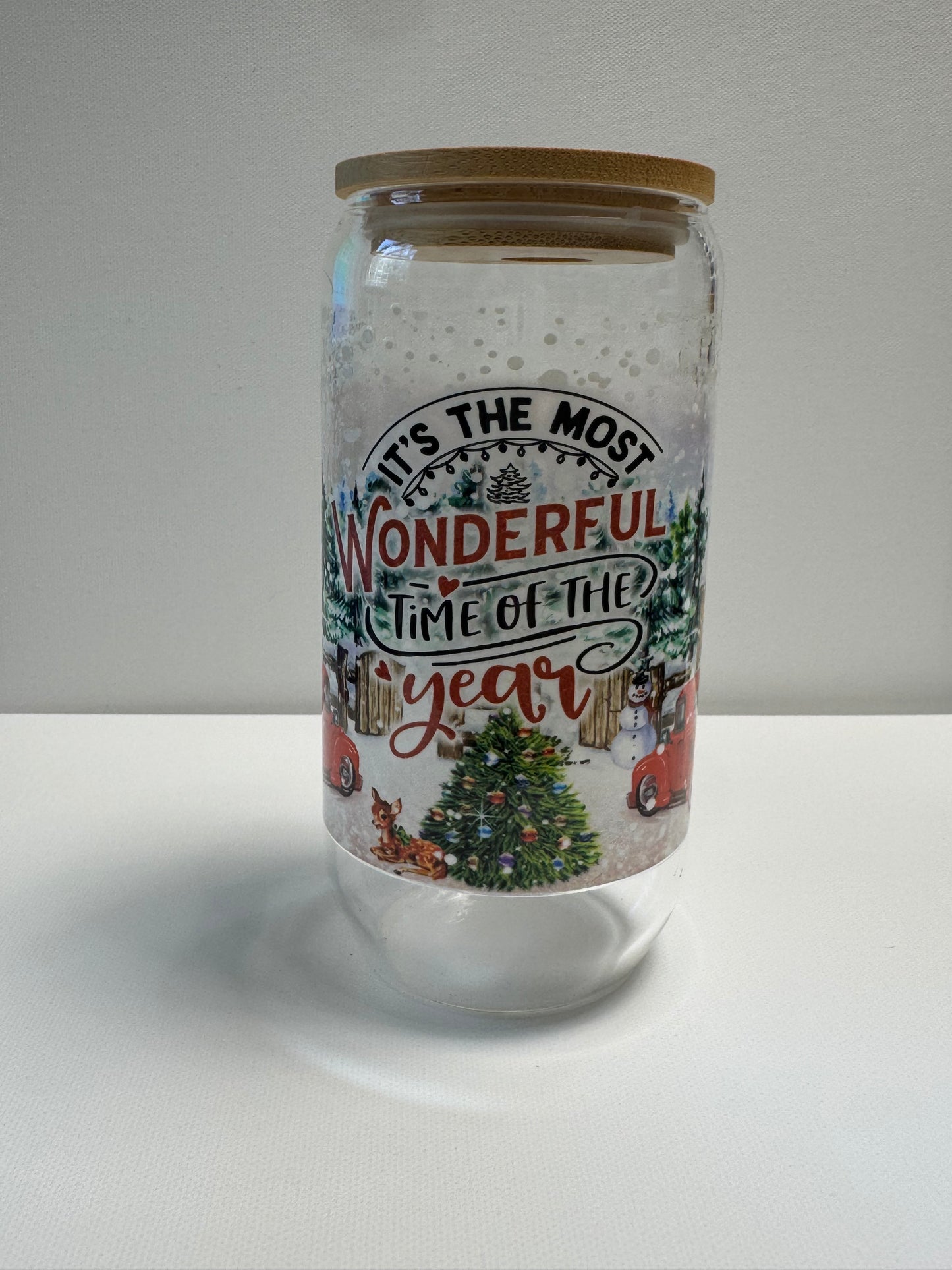 16oz Glass single wall,. winter scenery