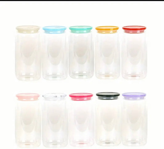 Acrylic 16oz Single Wall cup w/color lid.