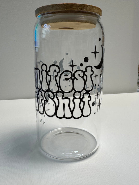 16oz Glass single wall with sassy wrap