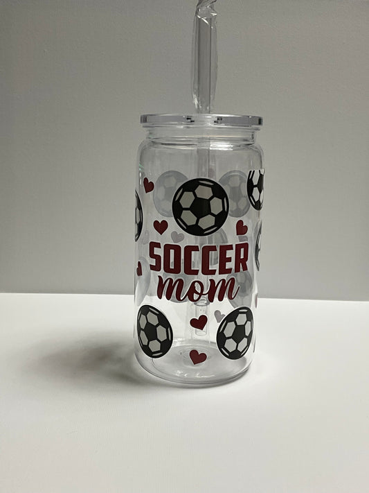 16oz Acrylic single wall tumbler Soccer mom